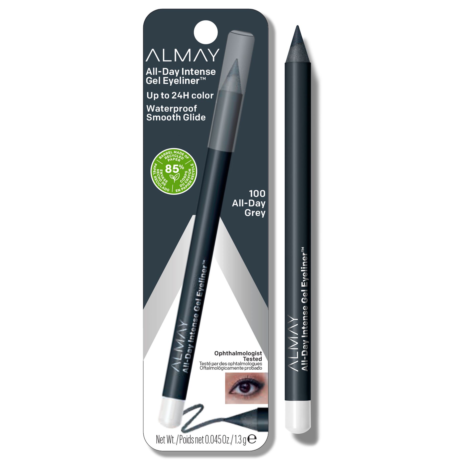 Almay All-Day Intense Waterproof Gel Eyeliner - All-day Gray - 0.045oz