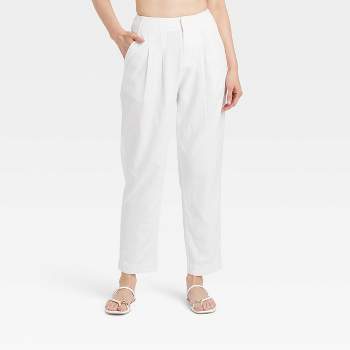 Women's High-Rise Linen Tapered Ankle Pants - A New Day™