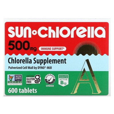 Sun Chlorella Chlorella Supplement, 500 mg, 600 Tablets