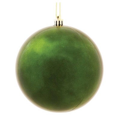 Vickerman 2.4"/24ct Shiny Ball Ornament UV Coated Moss Green