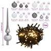 vidaXL Christmas Ball Set Set of 61 Shiny white Plastic Various sizes - White and Gray - 4 of 4