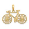Black Bow Jewelry 14k Yellow Gold Satin and Diamond Cut Bicycle Pendant - 3 of 4