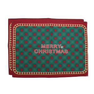Unique Bargains Christmas Place Mats Linen Red Yellow 13"x17.7" 2 Pcs - 1 of 4
