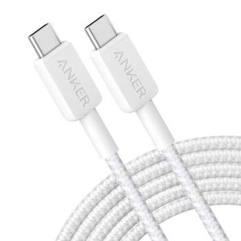 Anker 10' 60W Braided USB-C to USB-C Max Fast Charging Cable - White