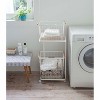 Yamazaki Home - Rolling Laundry Cart + Wire Baskets (38" H) - Steel + Wood - 2 of 4