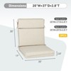 Aoodor Outdoor High Back Dining Chair Cushion Set, Water Proof & Stain Resistant, Polyester Fabric Cover with Ties and Zipper, Set of 2 - 3 of 4