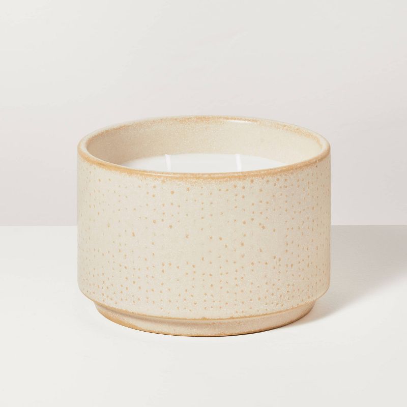 Hobnail Ceramic Grapefruit & Herbs Jar Candle Beige - Hearth & Hand™ with Magnolia, 1 of 6