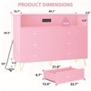 Garvee 6 Drawer Dresser with LED Lights & Charging Station, Soft Pink Modern Storage Chest with Open Shelf for Bedroom, Entryway, TV Stand - 2 of 4