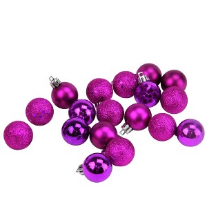 Northlight 18ct Shatterproof 4-Finish Christmas Ball Ornament Set 1.25" - Pink - 1 of 2