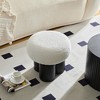 NicBex Mushroom Accent Stool Lamb Wool Seat & White Finish Barrel Design, White - 2 of 4