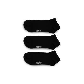 TORE Totally Recycled Men's Low Cut Athletic Socks 3pk - Banyan Black 7-12