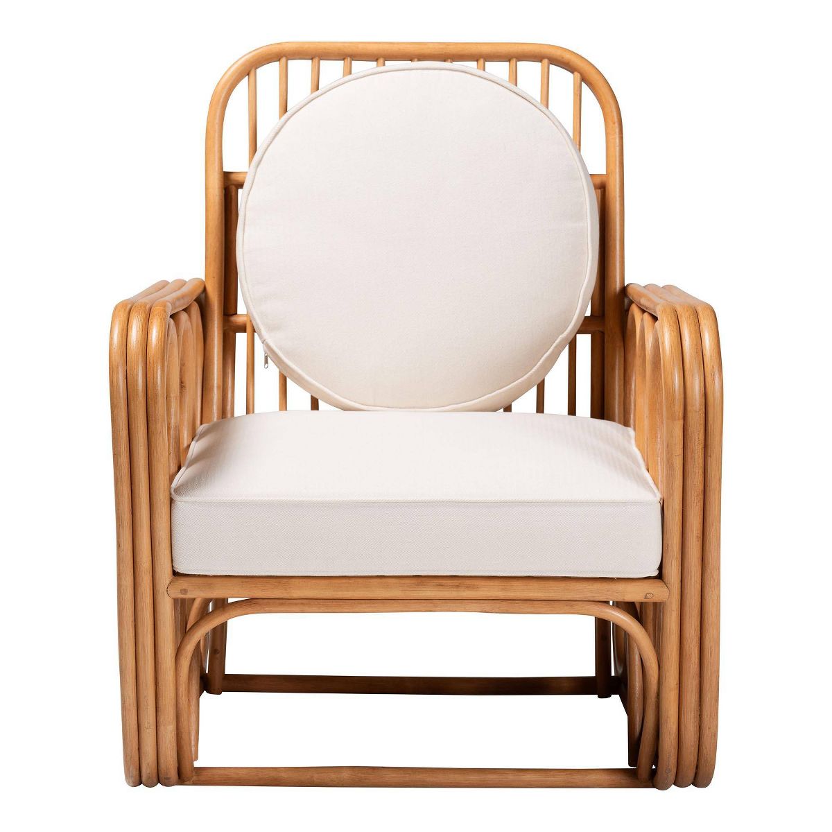 bali & pari Tiramisu Rattan Arm Chair Light Honey/White - thumbnail 3