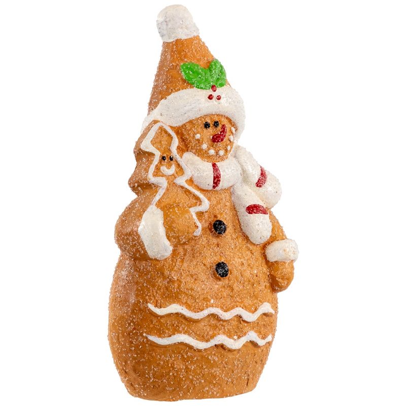 Northlight 5.75" Frosted Gingerbread Snowman with Cookie Tree Christmas Figurine, 5 of 8