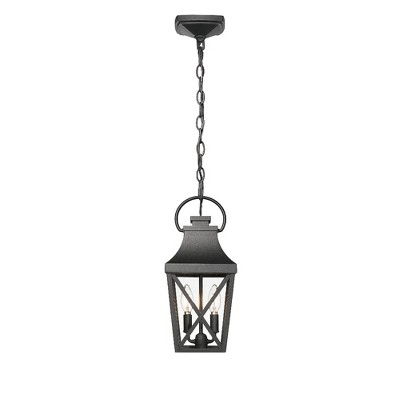 Maggift Outdoor Wall Lights Chandelier Lampshade, Light Fixture Waterproof for Porch Foyer Doorway Front Door, Black, 7"*7"*15.88"
