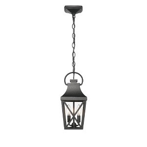 Maggift Outdoor Wall Lights Chandelier Lampshade, Light Fixture Waterproof for Porch Foyer Doorway Front Door, Black, 7"*7"*15.88" - 1 of 4