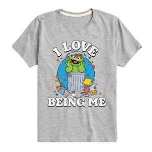 Boys' - Sesame Street - I Love Being Me Oscar Short Sleeve Graphic T-Shirt - 1 of 4