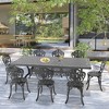 9-Piece Patio Set: Rectangle Table & 8 Chairs - Cast Aluminum, All-Weather/Umbrella Hole & Adjustable Legs for Balcony/Backyard - 2 of 4