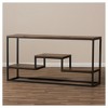 Doreen Rustic Industrial Style Antique Textured Finished Metal Distressed Wood Console Table - Black - Baxton Studio - 4 of 4