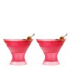 HOST Freeze Insulated Martini Cooling Cups, Plastic Freezer Gel Chiller Double Wall Stemless Cocktail Glass Set of 2, 9oz Punch Pink - 4 of 4