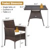 Costway 5PCS Patio Rattan Dining Furniture Set Armrest Sofa Chair Glass Table - image 2 of 4