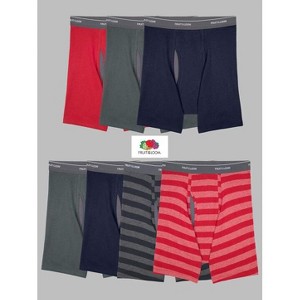 Fruit Of The Loom 7 Pack Mens Cool Zone Fly Boxer Briefs Assorted Stripes & Solids - 1 of 4