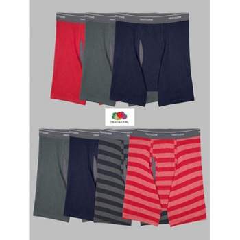 Fruit Of The Loom 7 Pack Mens Cool Zone Fly Boxer Briefs Assorted Stripes & Solids