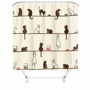 Various Forms Of Cats Shower Curtains for Bathroom Waterproof Fabric Bath Curtain Durable Soft Stylish Bathroom Decor 72x72 Inch - 1 of 1