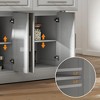 Dexmalle Gray Kitchen Island Rolling with 2 Drawers and Towel Rack - 4 of 4