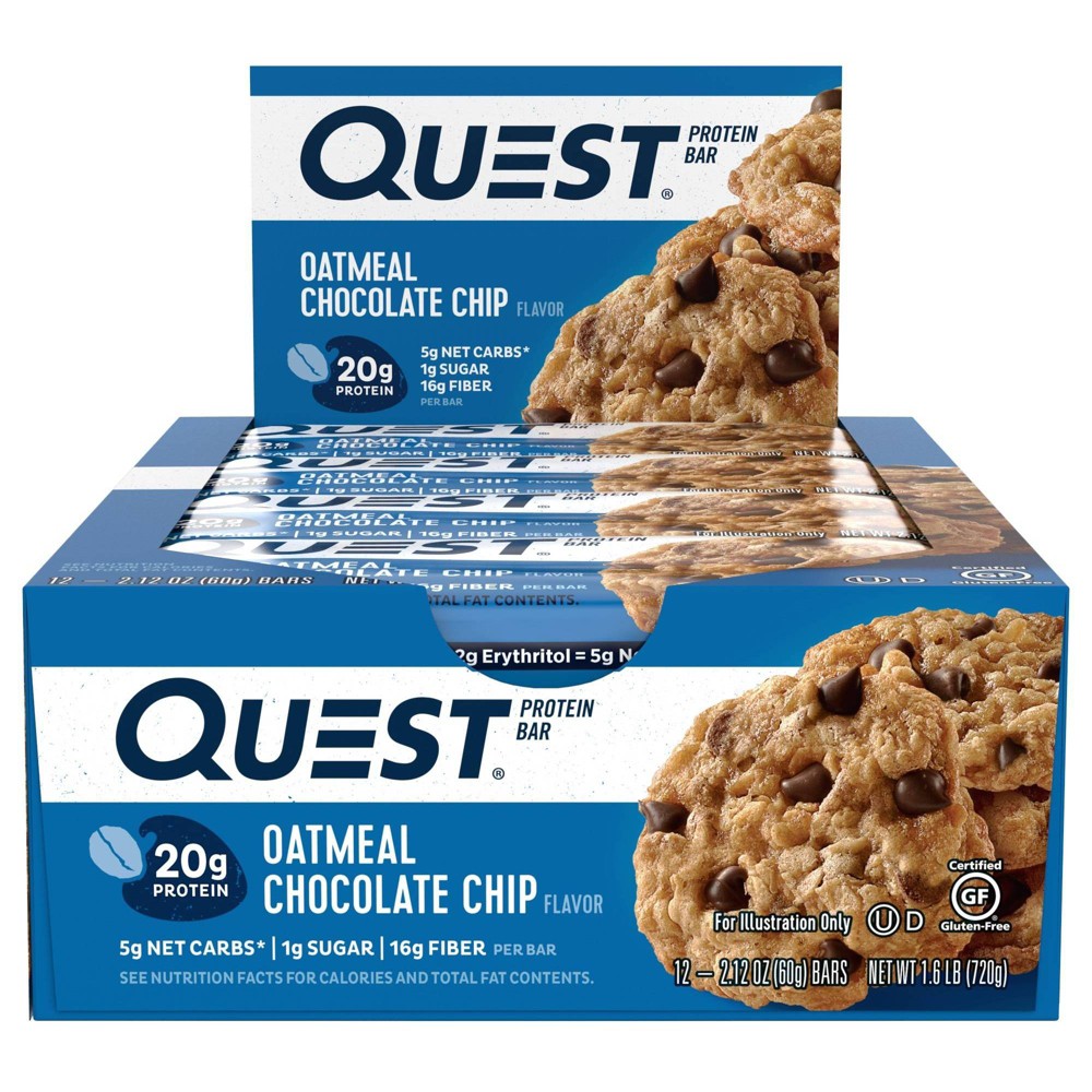 (Case of 12 bars) OATMEAL CHOCOLATE CHIP PROTEIN BAR, OATMEAL CHOCOLATE CHIP (BBD/09/2023) 