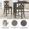 Set of 2 Caitbrook Upholstered Counter Height Barstools Dark Gray: X-Back, Acacia Legs, Polyester - Signature Design by Ashley - 3 of 4