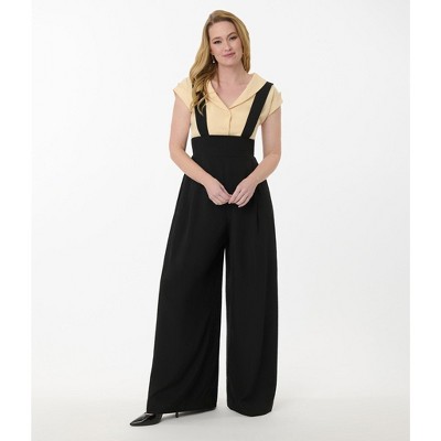 Unique Vintage Women's Wide Leg Rochelle Suspender Pants