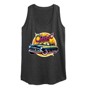 Women's - Disney - Classic Doc Hudson Car Show Ready Graphic Racerback Tank - 1 of 4
