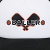 Pickleball Baller White & Black Foam Trucker Hat - 4 of 4
