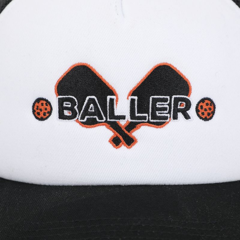 Pickleball Baller White & Black Foam Trucker Hat, 4 of 7