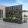 Lirago 6 ft. H x 4 ft. W Metal Planter Box privacy screen Garden Bed with Trellis and Wheels - Black - 3 of 4