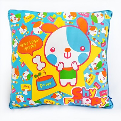 Slickblue Shy Puppy Decorative Throw Pillow - 15.8" x 15.8", Cartoon Design, Cotton Twill Cover, Down Alternative Fill