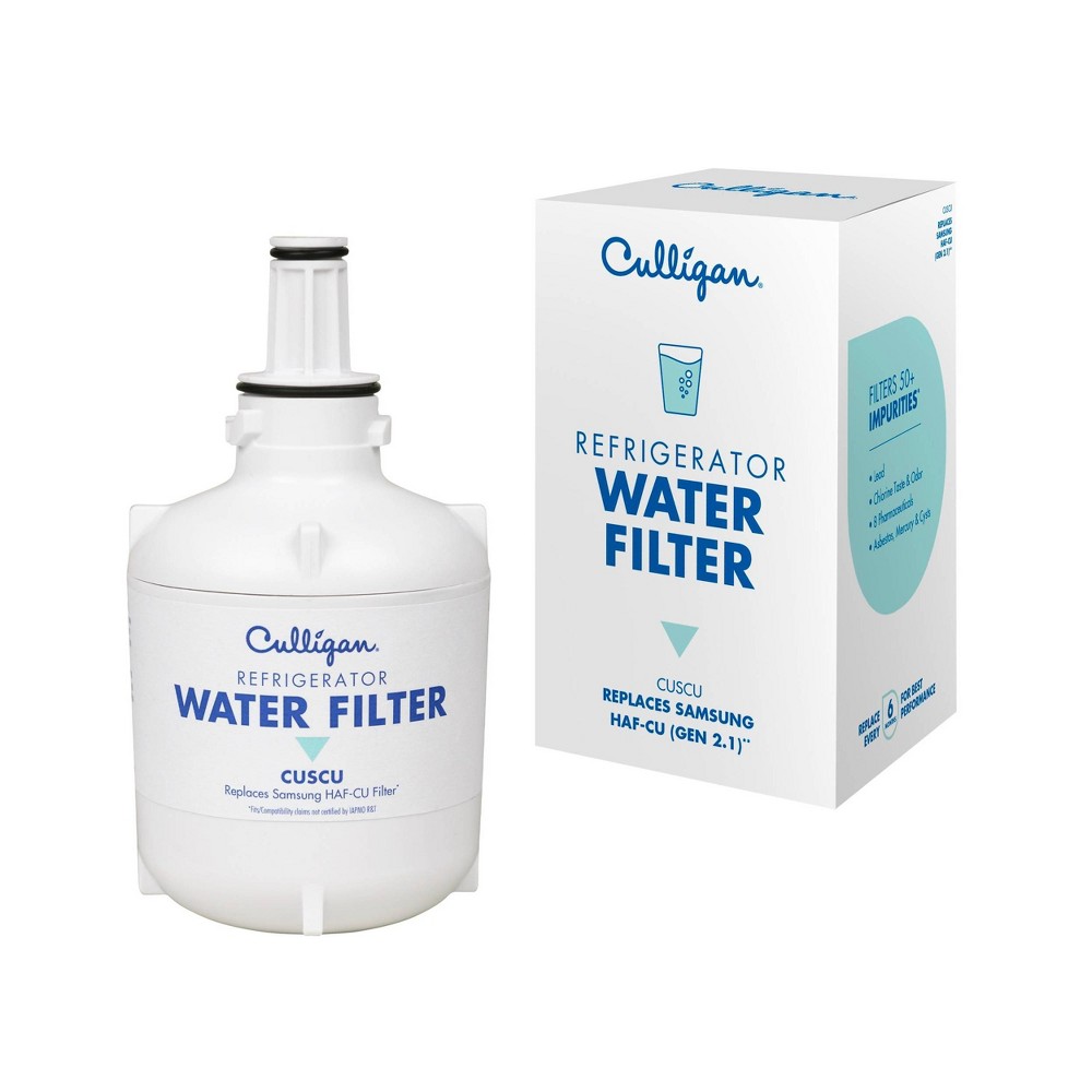 Culligan CUSCU Replacement Samsung (HAF-CU1) Refrigerator Water Filter: Filters Odors, Lead, Chlorine, VOCs, 30-Day Warranty