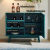 TIRAMISUBEST 36" Sideboard Buffet Cabinet with Wine Storage shelf - Teal Mobile File Cabinet - 4 of 4