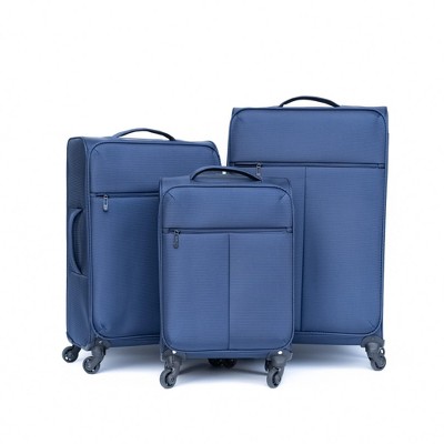 NAYSAYE Softside Luggage Set Oxford Cloth Suitcase with 360 Degree Spinner Wheels and Ergonomic Handle for Travel, Blue, 30.71"*17.72"*11.42"