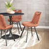 Dining Chair 32.3" H (Set of 2) in Brown Velvet with Powder Coated Steel Legs by Zuo Modern - 2 of 4