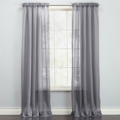 BrylaneHome BH Studio Sheer Voile Rod-Pocket Panel Pair