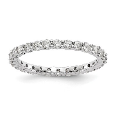 Black Bow Jewelry 2mm 14K White Gold 1.0 Ctw Lab-Created Diamond Eternity Band