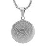 Steeltime Ladies stainless steel Our Father prayer round pendant with simulated diamonds. Color Options: Silver, Rose Gold - 2 of 4