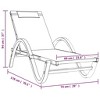 vidaXL Sun Lounger with Pillow Gray Textilene and Solid Wood Poplar - 4 of 4