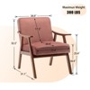 FONTOI Accent Chair with Wood Frame, Accent Chair with Extra-Thick Backrest, Wingback Chair for Bedroom Living Room, Pink, 31.1"*32.3"*26" - 3 of 4
