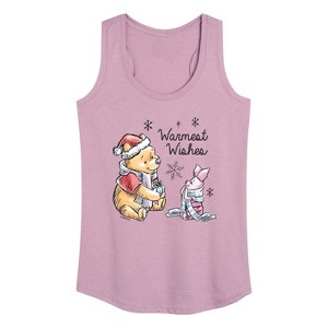 Women's - Winnie the Pooh - Pooh & Piglet Warmest Wishes Christmas Graphic Racerback Tank - 1 of 4