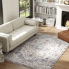 HOMCOM 4x6 Area Rug, Vintage Machine Washable Rug, Non-Slip Low Pile Carpet for Living Room, Bedroom, Dining Room, Home Office, Brown and Light Blue - 3 of 4