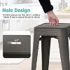 BestMassage Set of 4 Stackable Metal Bar Stools 24/30 Inch Counter Barstool Height Backless - 4 of 4