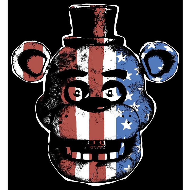 Five Nights at Freddy's American Flag Freddy Boy's Charcoal Heather T-shirt, 2 of 4
