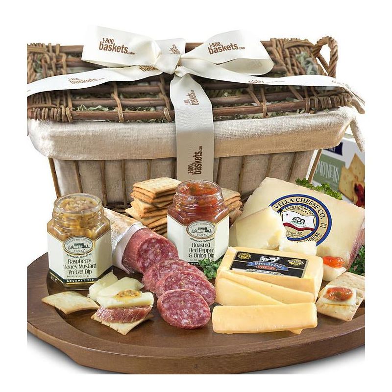 GreatFoods Meat and Cheese Gift Basket with Farm Fresh Cheese, 1 of 3